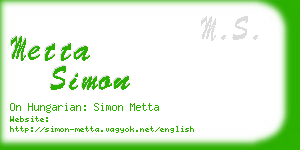 metta simon business card